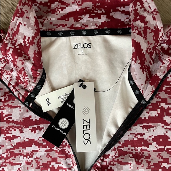 ZELOS men’s 1/4 zip pullover. NWT. “Deep Rose” (red). Activewear. Running. - Picture 5 of 5